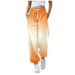 FUPODD Jogginghose Baggy Damen Farbverlauf Halloween Kostüm Damen Schnittmuster Pumphose Freizeithosen mit Gummizug Hose Elegant Stretch Sporthose Streetwear Wanderhose Herbst Outdoorhose Stretch von FUPODD