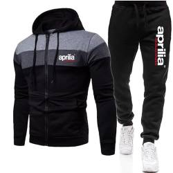 FURLOU Herren Trainingsanzug Set Jogginganzug AP.RI-Lia Kapuzenjacke mit Reißverschluss + Hose Sportbekleidung Jogger/C/L von FURLOU