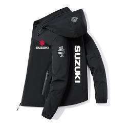 FURLOU Leichte Jacke für Herren Su-zu_ki Bedruckt Strickjacke mit Kapuze, lässiger Stil, Frühling und Herbst, Strickjacke, Damenjacken Herren/A/L von FURLOU