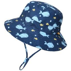 FURTALK Baby Kleinkind Kinder Sonnenhut UV-Schutz Fischerhut Jungen Mädchen Verstellbarer Faltbare Sommer Strand Sonnenschutz Bucket Hat mit Breite Krempe von FURTALK