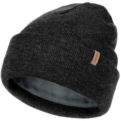 FURTALK Classic Beanie mit weiches Thermisches Polarfleece-Futter Unisex Strickmütze Warm Wintermütze für Herren & Damen von FURTALK