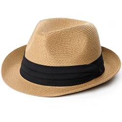 FURTALK Fedora Damen Panamahut Herren Strohhut im Trilby-Look Sommerhut Verschiedene Größen Strandhut von FURTALK