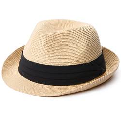 FURTALK Fedora Damen Panamahut Herren Strohhut im Trilby-Look Sommerhut Verschiedene Größen Strandhut von FURTALK