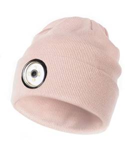 FURTALK Strickmütze mit LED Licht Beleuchtete Mütze Aufladbar USB Unisex Weich Warm Beanie für Damen und Herren von FURTALK