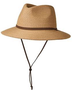 FURTALK Unisex Panamahut Breite Krempe Sommerhut UV-Schutz Sonnenhut mit Kinnriemen Strandhut für Herren und Damen Verstellbare Strohhut von FURTALK