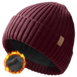 FURTALK Unisex Winter Beanie Grobstrick Mütze mit weiches Fleecefutter Warm Wintermütze für Herren und Damen von FURTALK