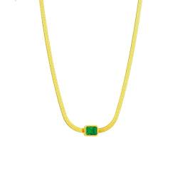 FUSHENGTER Halskette Damen Anhänger Frauen Herren Geschenk Kette mit Anhänger Grüne Kristall-Anhänger-Halskette Für Damen Im Trend von FUSHENGTER
