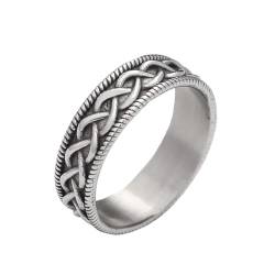 FUSHENGTER Ring Herren Ringe Männer Fingerring Damen Biker Ring Ehering Einfache Knotenringe für Männer Nordic Viking Amulett Ring Mode einzigartig 10 StyleA von FUSHENGTER