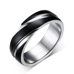 FUSHENGTER Ring Herren Ringe Männer Fingerring Damen Biker Ring Ehering Punk Vintage Schwarze Verlobungsringe für Damen Herren, klassische Hochzeit, Party 11 s2 von FUSHENGTER