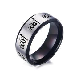 FUSHENGTER Ring Herren Ringe Männer Fingerring Damen Biker Ring Ehering Schwarze islamische arabische Ringe Mann 9 14019 von FUSHENGTER