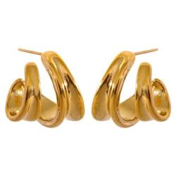 Ohrringe Damen Ohrstecker Earrings 925 Wasserdichte Geometrische Ungewöhnliche Ohrringe Für Frauen Charm Yh2226Agold von FUSHENGTER