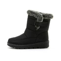 FUSHITON Damen Winterstiefel Winterschuhe Warm Gefüttert Schneestiefel rutschfeste Wanderschuhe wasserdicht von FUSHITON