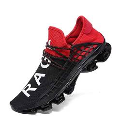 FUSHITON Sportschuhe Herren Laufschuhe Damen Turnschuhe Freizeitschuhe Atmungsaktiv Sneakers Mode Straßenlaufschuhe, Rot, 40 EU von FUSHITON