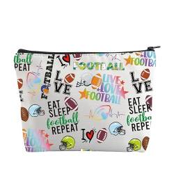 FUSTMW Fußball Make-up Tasche Fußball Geschenke für Fußballspieler Live Love Fußball Liebhaber Team Trainer Geschenke Kosmetik Reisetasche, fußballtasche von FUSTMW