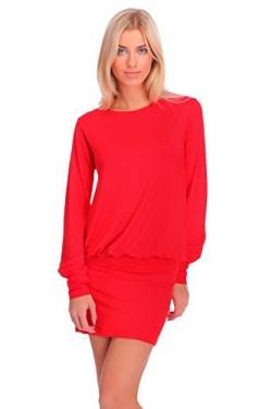 FUTURO FASHION® - Damen Minikleid mit U-Ausschnitt - langärmlig & elegant - 8998 - Rot - 44 (XXL) von FUTURO FASHION