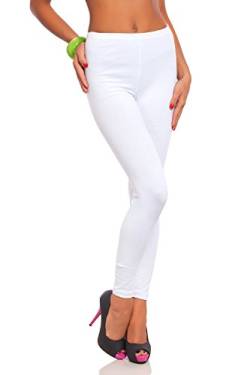 FUTURO FASHION Frauen in voller Länge Baumwolle Leggings weich, plus Größen, Weiß, Klassische Taille 42 von FUTURO FASHION