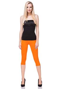 FUTURO FASHION - Leggings mit 3/4-Länge - Baumwolle - extra bequem - Übergrößen - Orange - 38 (M) von FUTURO FASHION