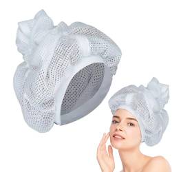 Net Plopping Cap for Drying Curly Hair, Net Plopping Bonnet mit Kordelzug, Wiederverwendbare Haarnetz-Netzschals Haarwickel zum Trocknen von lockigem Haar für Frauen Mädchen (1 Stück) von FUXNGZI