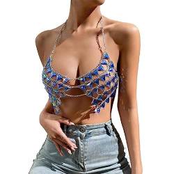 Bohemian Körperkette Glitzernde Bikini BH Ketten Sommerkostüme Körperschmuck Accessoires Für Frauen Und Mädchen Körperkette Für BH/Brust von FUZYXIH