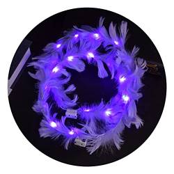 FUZYXIH LED-Feder, für Geburtstagsparty, beleuchteter Engel, Stirnband, LED-Feder, leuchtender Kopfschmuck, weiße Flügel von FUZYXIH