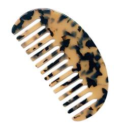 Französischer Haarkamm mit breiter Zahnung, Marmor-Leopardenmuster, Acetat, antistatisch, Entwirrung, Haarbürste, Friseurwerkzeug, breite Zähne, Haarkamm für Herren von FUZYXIH