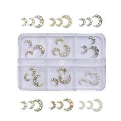 Mondnagel Strasssteine ​​Flatback Nail Art Schmuck Mondnagel DIY Nail Art Set Mondnagel Für Acrylnägel von FUZYXIH