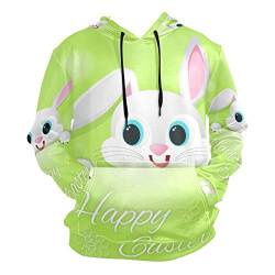 FVFV Ostern Lustiges Kaninchen Kapuzenpullover Hoodie Herren 3D Druck Sweatshirt Pullover Kapuzenjacke für Mädchen Jungen Männer von FVFV