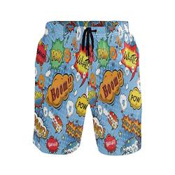 FVFV Pop-Comic-Explosion Sprechblase Herren Badeshorts Badehose Männer Boardshorts mit Mesh-Futter für Sporthose Schwimmhose von FVFV