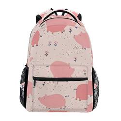 FVFV Süßes Rosa Schwein Rucksack Schulter Bookbag Kinderrucksack Teen Jungen Mädchen Büchertasche Laptop Rucksäcke von FVFV