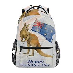 Känguru Australien Flagge Rucksack Schulter Bookbag Kinderrucksack Teen Jungen Mädchen Büchertasche Laptop Rucksäcke von FVFV