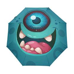 Süßes Lustiges Verrücktes Monster Regenschirm Taschenschirm Automatische Umbrella Winddichte Sonnenschutz Regenschirme Taschenschirme für Damen Herren von FVFV