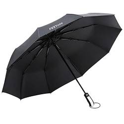 FVXYnnv Regenschirm Sturmfest Winddicht Sonnenschirm mit Auf-Zu-Automatik 10 Rippen Kompakt UV-Schutz Taschenschirm Umbrella für Damen und Herren von FVXYnnv