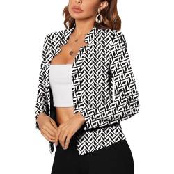 FWAY Damen Elegante Lange Ärmel Blazer Strickjacke Freizeit Business Mantel vorne offen Jacke von FWAY