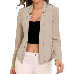 FWAY Damen Elegante Lange Ärmel Blazer Strickjacke Freizeit Business Mantel vorne offen Jacke von FWAY