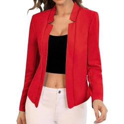 FWAY Damen Elegante Lange Ärmel Blazer Strickjacke Freizeit Business Mantel vorne offen Jacke von FWAY