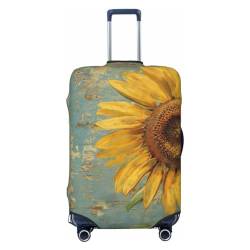 FWJZDSP Gelbe Sonnenblume, elastischer Reisegepäckbezug, Reisekoffer-Schutzhülle, waschbar, Kratzfest, Kofferbezug von FWJZDSP