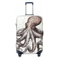 FWJZDSP Gepäckabdeckung mit Oktopus-Aufdruck, Reisegepäckabdeckungen, elastisch, waschbar, Kofferschutz, Kratzfest, Schmutz, Kofferabdeckungen, staubdicht, passend für Gepäck von 18 bis 32 Zoll von FWJZDSP