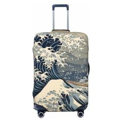 FWJZDSP Japanische Wawe Art Elastische Reisegepäckabdeckung Reisekoffer-Schutzhülle Waschbarer, kratzfester Kofferbezug von FWJZDSP