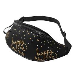 Fanny-Pack-Gürteltasche mit Aufschrift „Happy New Year“, modische Hüfttasche, freihändig, für Damen und Herren, zum Wandern, Laufen, Reisen von FWJZDSP