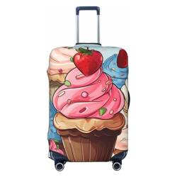 Gepäckabdeckung mit Cupcake- und Eiscreme-Aufdruck, Reisegepäckabdeckungen, elastisch, waschbar, Kofferschutz, kratzfest, schmutzig, Kofferabdeckungen, staubdicht, passend für Gepäck von 18 bis 32 Z von FWJZDSP