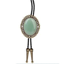 FWSHANGMAO Bolo Tie,Gentleman Denim Krawatte Charme Ethno Stil Accessoires Krawatten Vintage Greenstone Bolotie Klassische Form Krawatte Für Elegante Abschlussball Accessoires von FWSHANGMAO