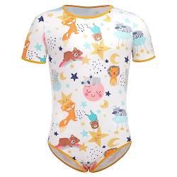 ABDL Body M?nner Herren Overall Bodysuit Baby Einteiler f?r Windelliebhaber Kurzarm T-Shirt Unterhemd Druckkn?pfe im Schritt Karikatur Gedruckt Jumpsuit Playsuit Unterw?sche Schlafanzug Tier 2XL von FYMNSI