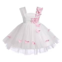 Baby M?dchen Taufkleid Prinzessin T?llkleid Blumenm?dchen Schmetterling Festlich Festkleid Hochzeit Brautjungfer 1. Geburtstag Partykleid Festzug Formal Abendkleid Babybekleidung Wei? 3-4 Jahre von FYMNSI