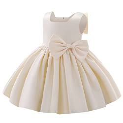 Baby M?dchen Taufkleid Satinkleid Abendkleid Prinzessin Geburtstag Partykleid Bowknot ?rmellos A-Linie Festliches Festkleid Ballkleid Kinder Hochzeit Brautjungfer Kleider Champagner 3-4 Jahre von FYMNSI