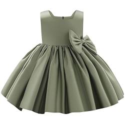 Baby M?dchen Taufkleid Satinkleid Abendkleid Prinzessin Geburtstag Partykleid Bowknot ?rmellos A-Linie Festliches Festkleid Ballkleid Kinder Hochzeit Brautjungfer Kleider Gr?n 2-3 Jahre von FYMNSI