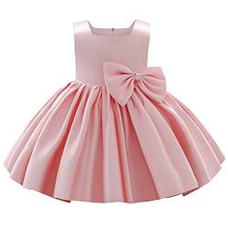 Baby M?dchen Taufkleid Satinkleid Abendkleid Prinzessin Geburtstag Partykleid Bowknot ?rmellos A-Linie Festliches Festkleid Ballkleid Kinder Hochzeit Brautjungfer Kleider Rosa 3-4 Jahre von FYMNSI