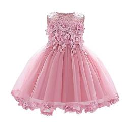 Baby Partykleid Blumenmädchen Hochzeitskleid Brautjungfer Kleid Kleinkinder Mädchen Tutu Prinzessin Abendkleid Babykleid Geburtstagskleid Festkleid Taufkleid Festlich Festzug Dunkelrosa 18-24 Monate von FYMNSI