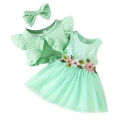 FYMNSI Baby M?dchen Prinzessin T?ll Kleid Mit Strickjacke 1. Geburtstag Outfit Kleinkinder Sommer Partykleid Fr?hling Festliches Festkleid Geburtstag Hochzeit Abendkleider Taufkleid Gr?n 12-18 Monate von FYMNSI