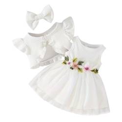 FYMNSI Baby M?dchen Prinzessin T?ll Kleid Mit Strickjacke 1. Geburtstag Outfit Kleinkinder Sommer Partykleid Fr?hling Festliches Festkleid Geburtstag Hochzeit Abendkleider Taufkleid Wei? 12-18 Monate von FYMNSI