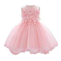 FYMNSI Baby Partykleid Blumenmädchen Hochzeitskleid Brautjungfer Kleid Kleinkinder Mädchen Tutu Prinzessin Abendkleid Babykleid Geburtstagskleid Festkleid Taufkleid Festlich Festzug Rosa 6-12 Monate von FYMNSI